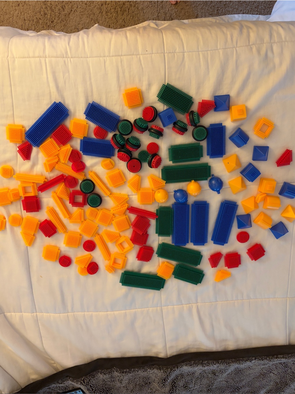 Large Assortment of Vintage Bristle Block’s- Bright Primary Colors